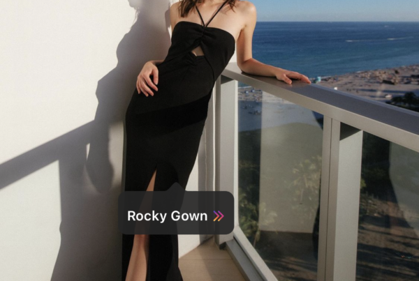 social shopping image that shows black dress for sale