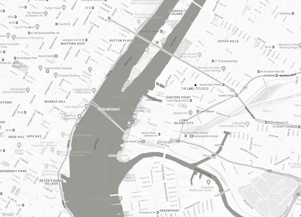 New York City map showing the location of The Line Studios, a leading NY-based creative production studio